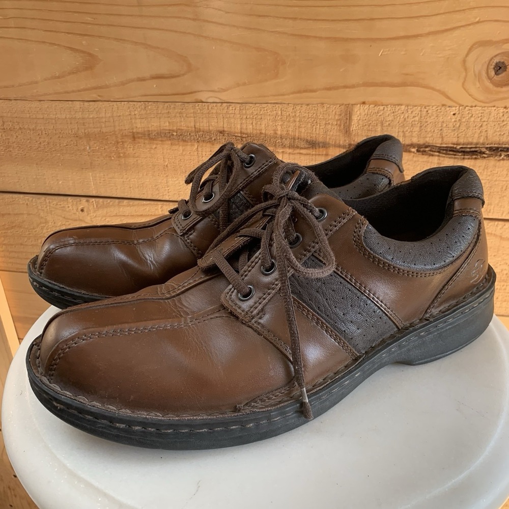 Skechers Mens 11m Y2K Diplomat Chunky Leather‎ Brown Black Stripe Sneaker *Wear*